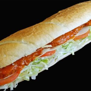 chicken finger sub with cheese tomato and lettuce