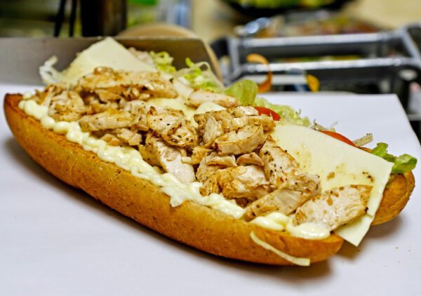 grilled chicken sub with cheese
