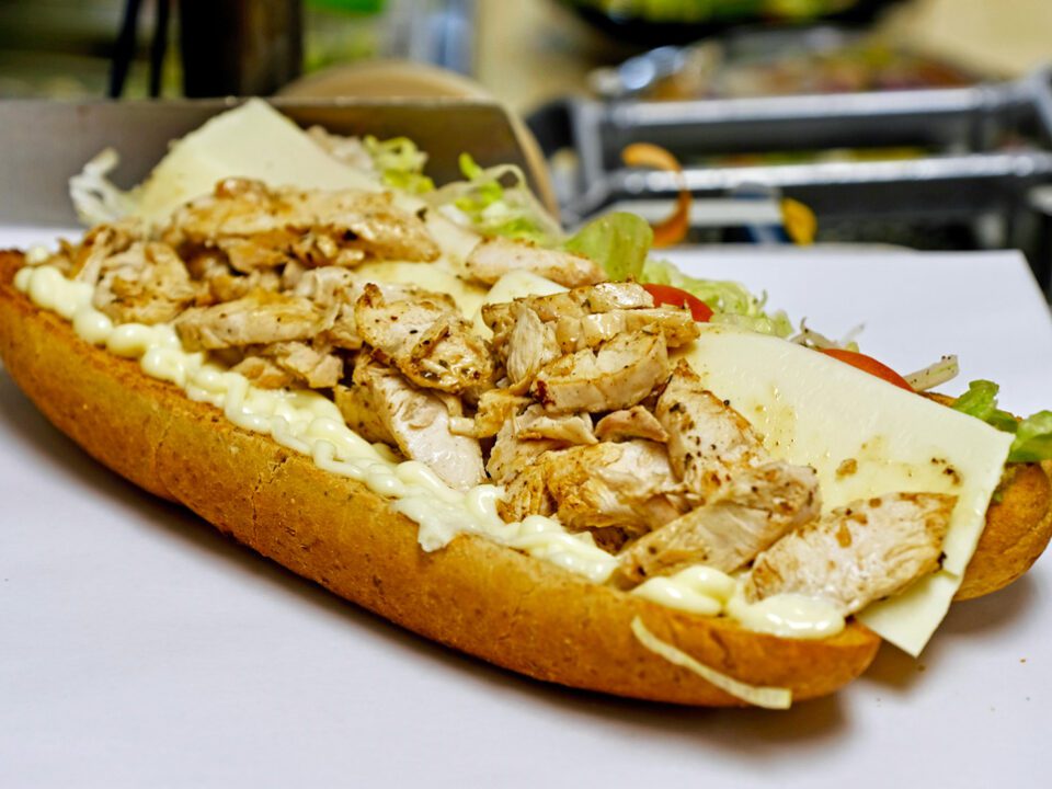 grilled chicken sub with cheese